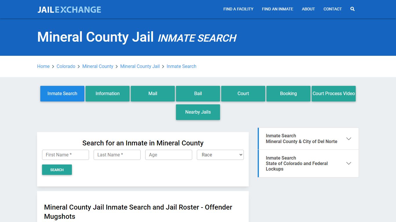 Mineral County Jail, CO Inmate Search: Roster & Mugshots