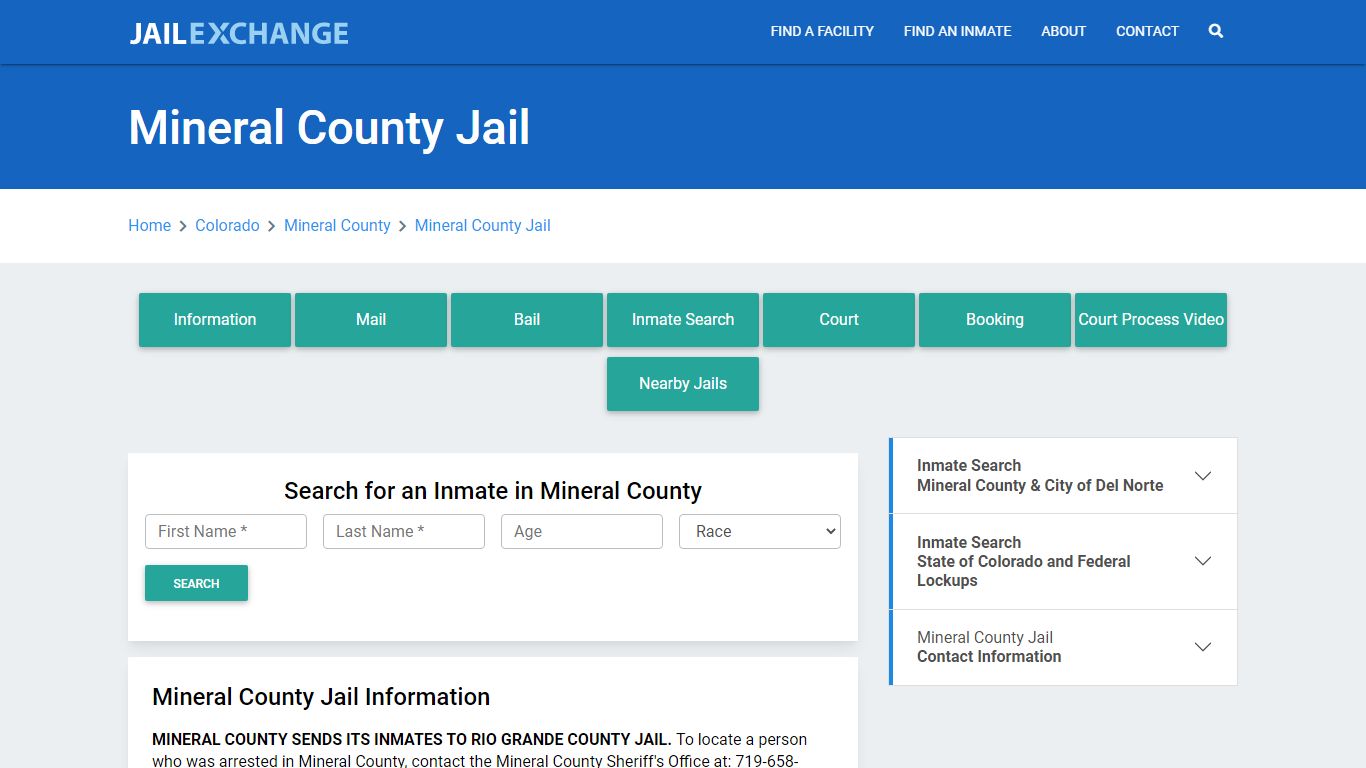 Mineral County Jail Roster Lookup, CO, Inmate Search